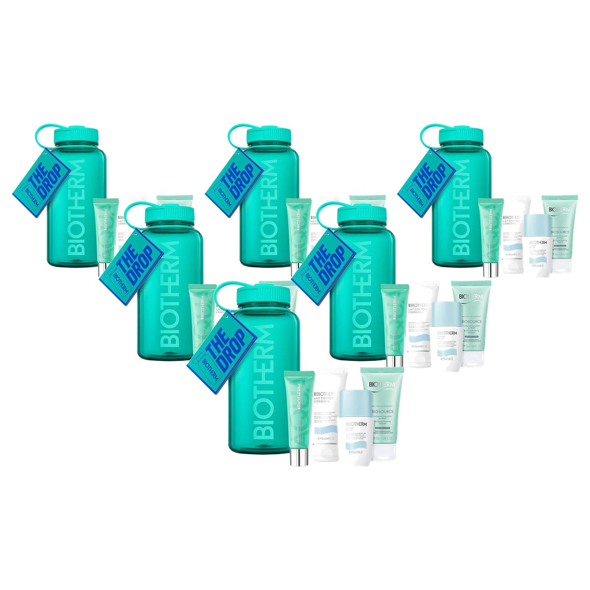Biotherm Aqua Drop-Set Grün Verfrissende Reisset voor de Normale Huid Reisformaat - 6-pack