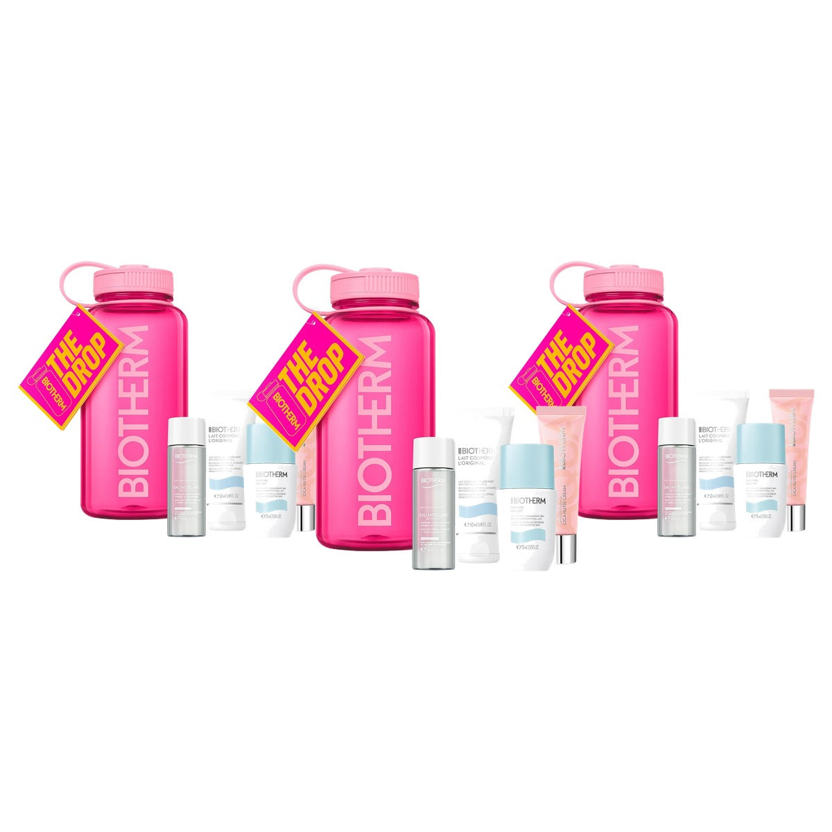 Biotherm Aqua Drop-Set Pink Hydraterende Reisset voor de Normale Huid Reisformaat - 3-pack
