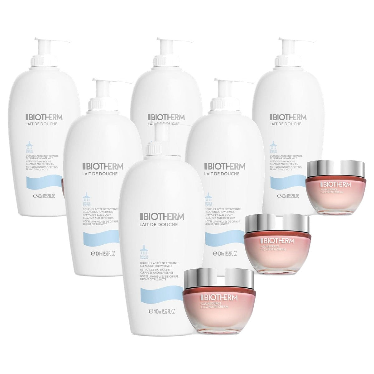 Biotherm Aquasource Cica Nutri Cream 50 ml & Lait de Douche Douchegel 400 ml - 6-pack