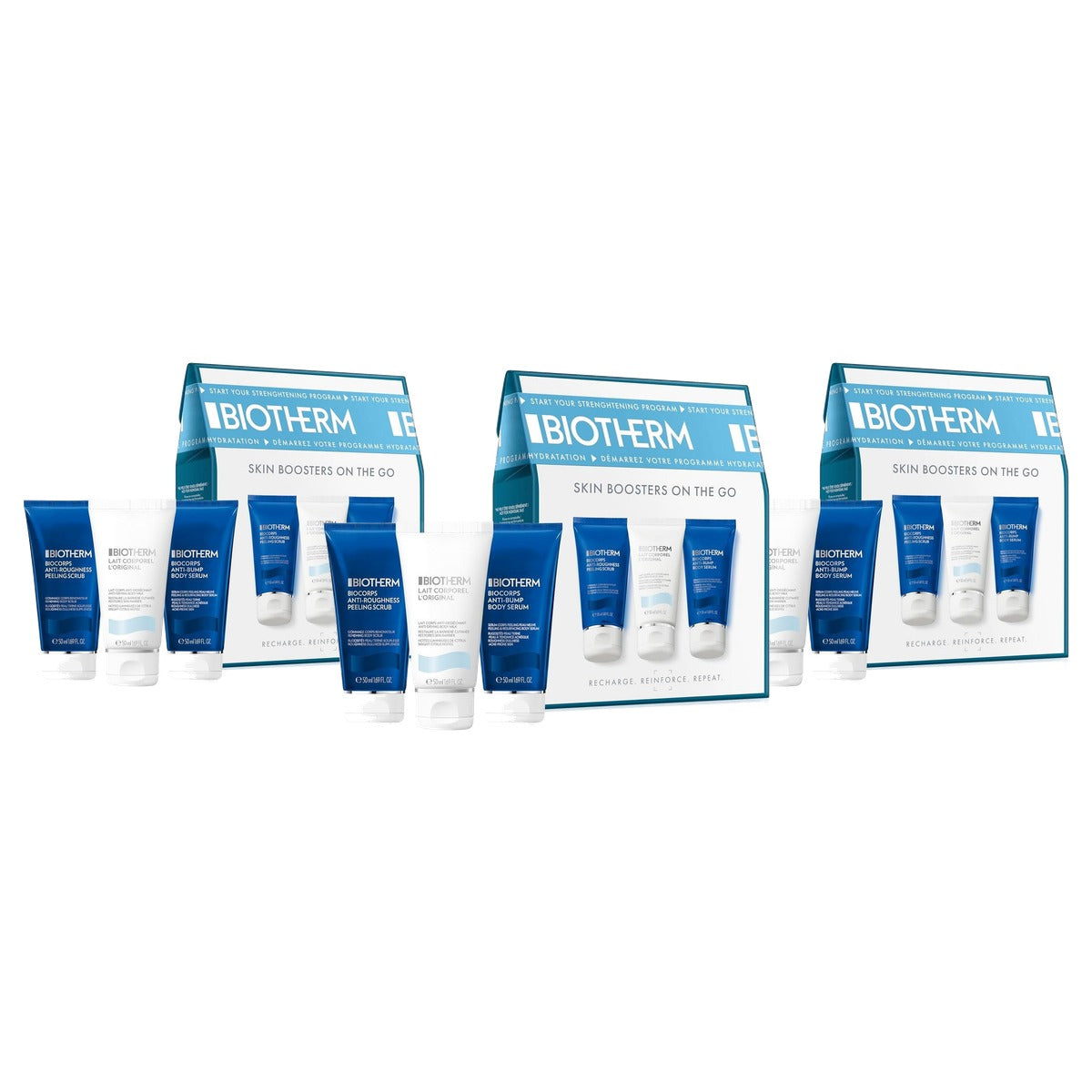 Biotherm Biocorps Body Scrub Trio Set (Lait Corporel 50 ml, Body Serum 50 ml & Body Scrub 50 ml) - 3-pack