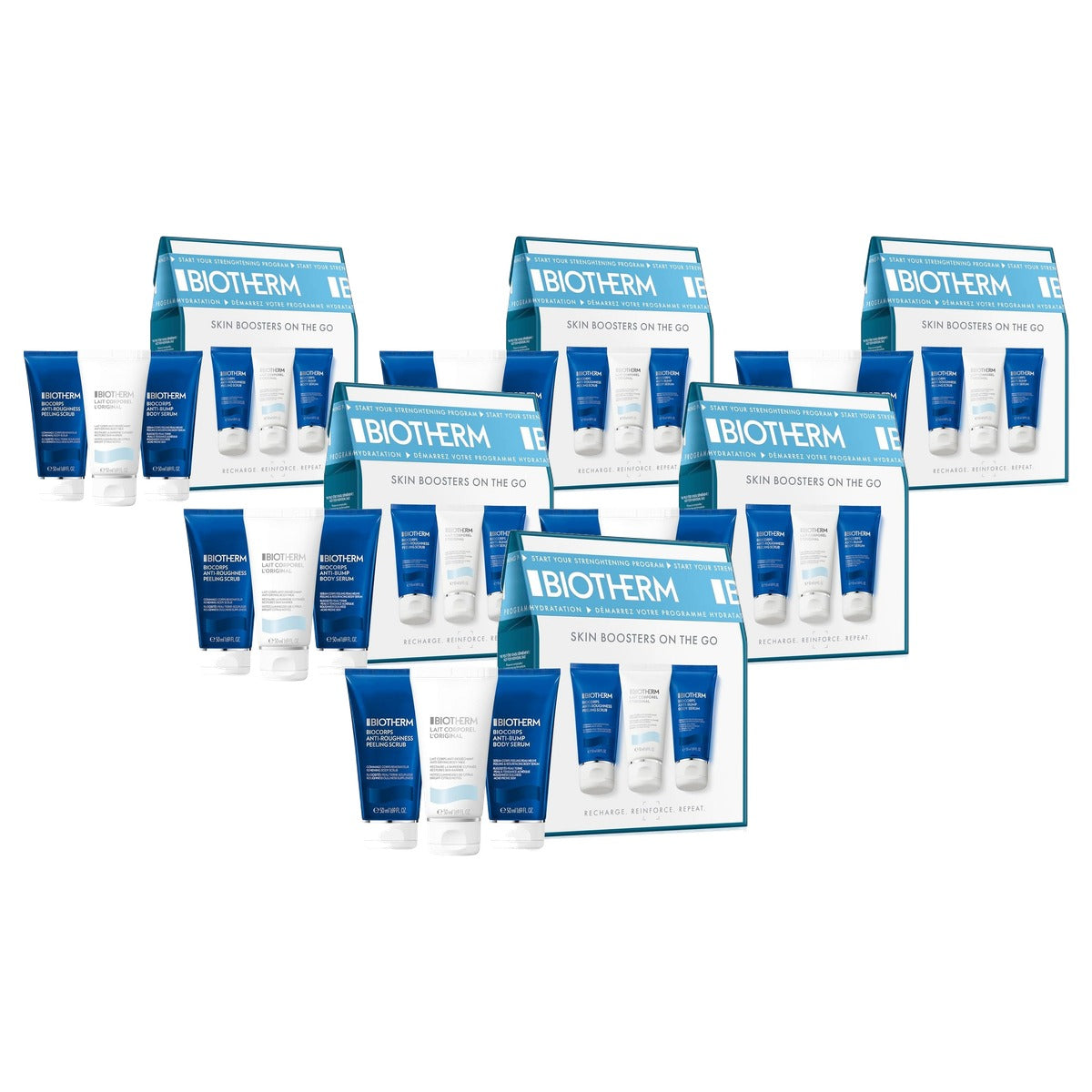 Biotherm Biocorps Body Scrub Trio Set (Lait Corporel 50 ml, Body Serum 50 ml & Body Scrub 50 ml) - 6-pack