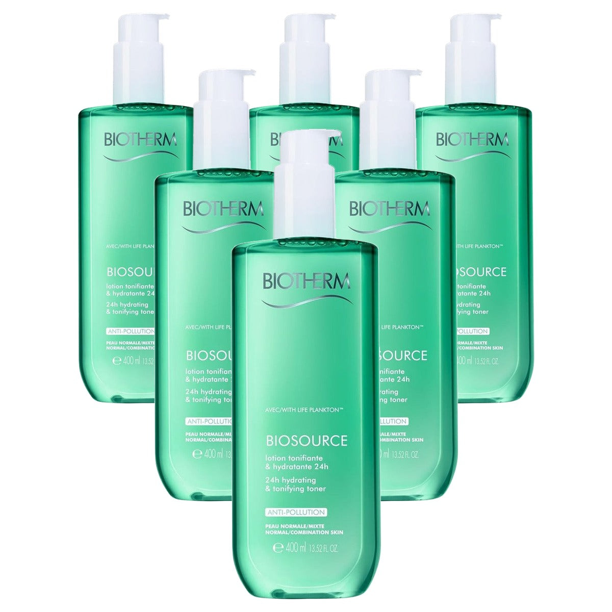 Biotherm Biosource Reinigingslotion voor de Normale Huid 400 ml - 6-pack