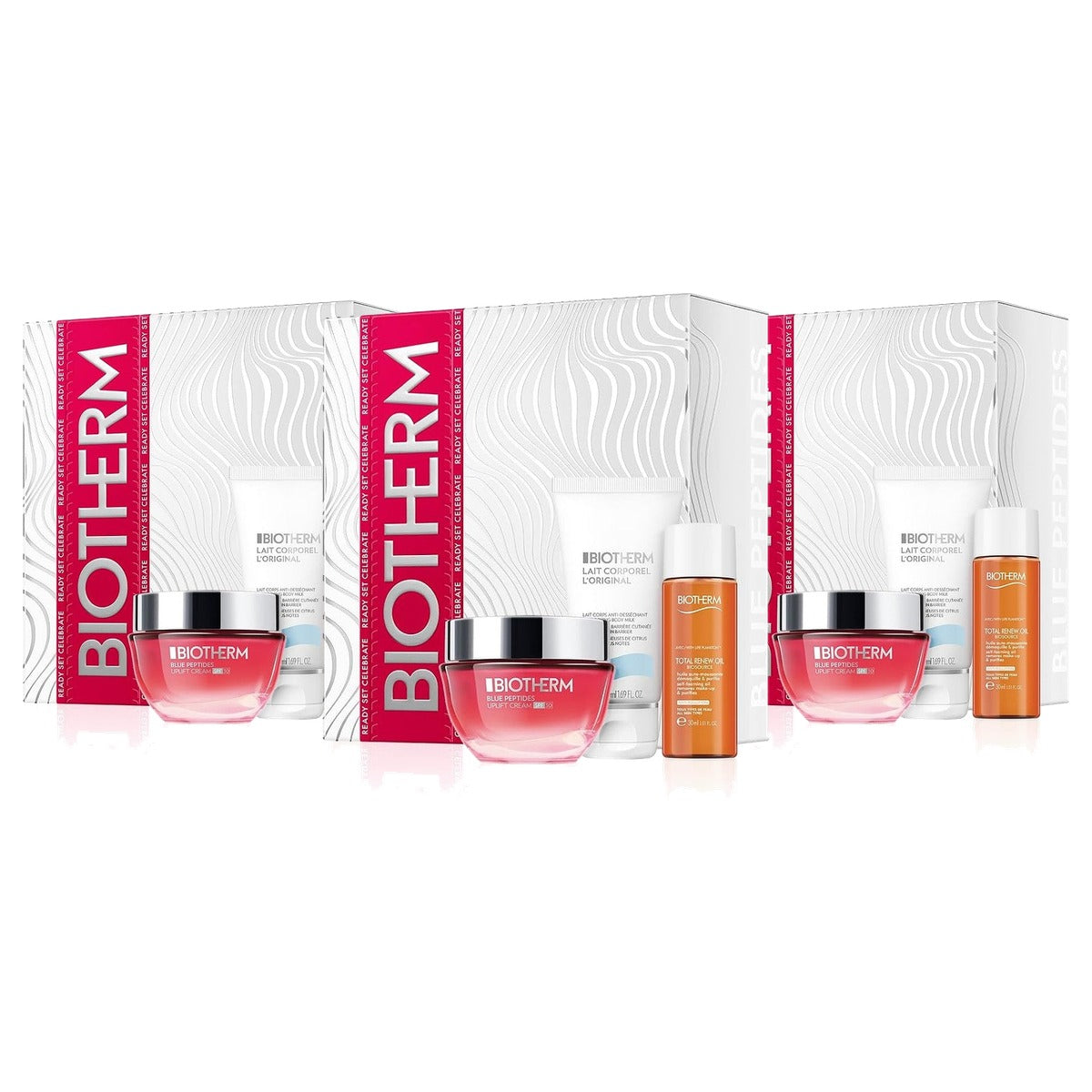 Biotherm Blue Peptides Uplift SPF 30 Set (Cream 50 ml, Total Renew Oil 30 ml & Lait Corporel 50 ml) - 3-pack