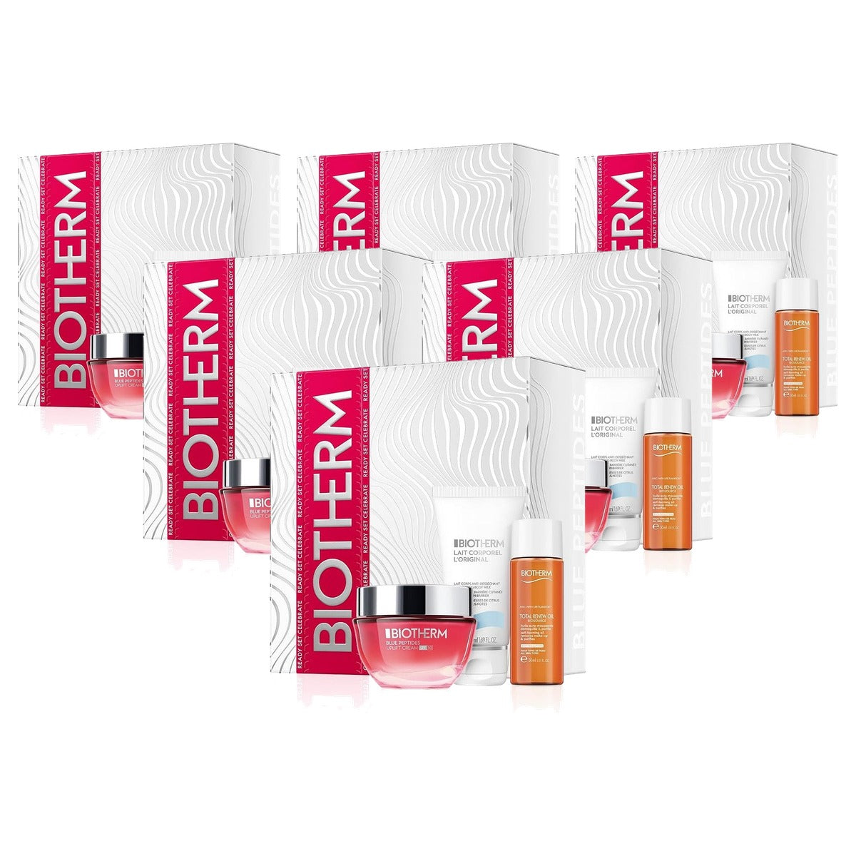 Biotherm Blue Peptides Uplift SPF 30 Set (Cream 50 ml, Total Renew Oil 30 ml & Lait Corporel 50 ml) - 6-pack