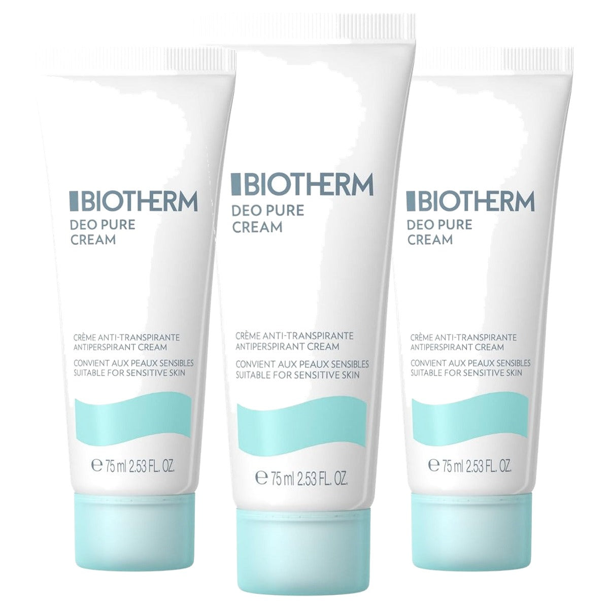 Biotherm Deo Pure Creme Anti-Transpirant Deodorant 75 ml - 3-pack