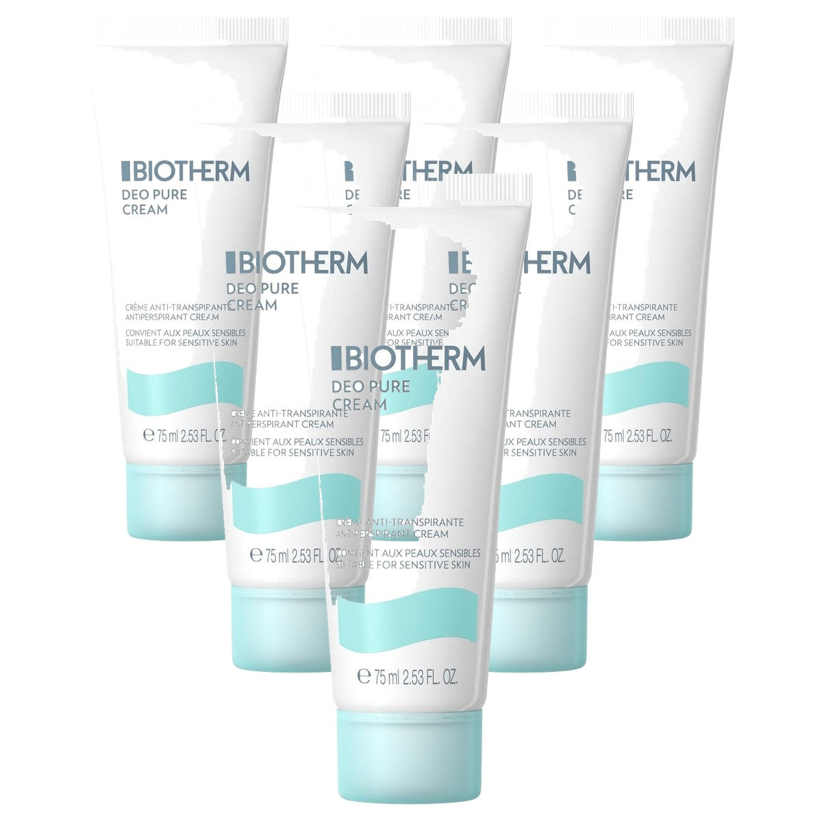 Biotherm Deo Pure Creme Anti-Transpirant Deodorant 75 ml - 6-pack