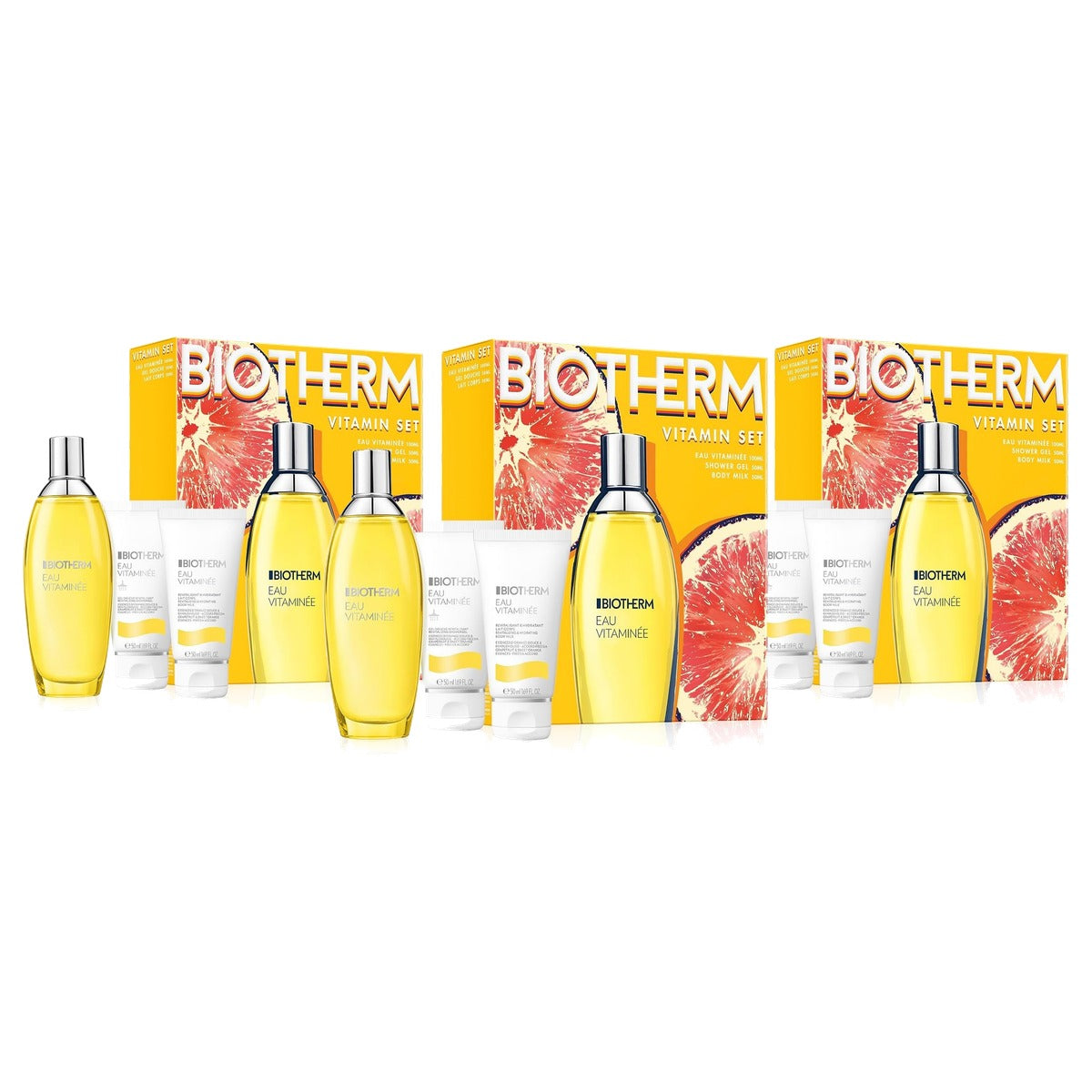 Biotherm Eau Vitaminée Cadeauset (Eau de Toilette 100 ml, Douchegel 50 ml & Body Milk 50 ml) - 3-pack