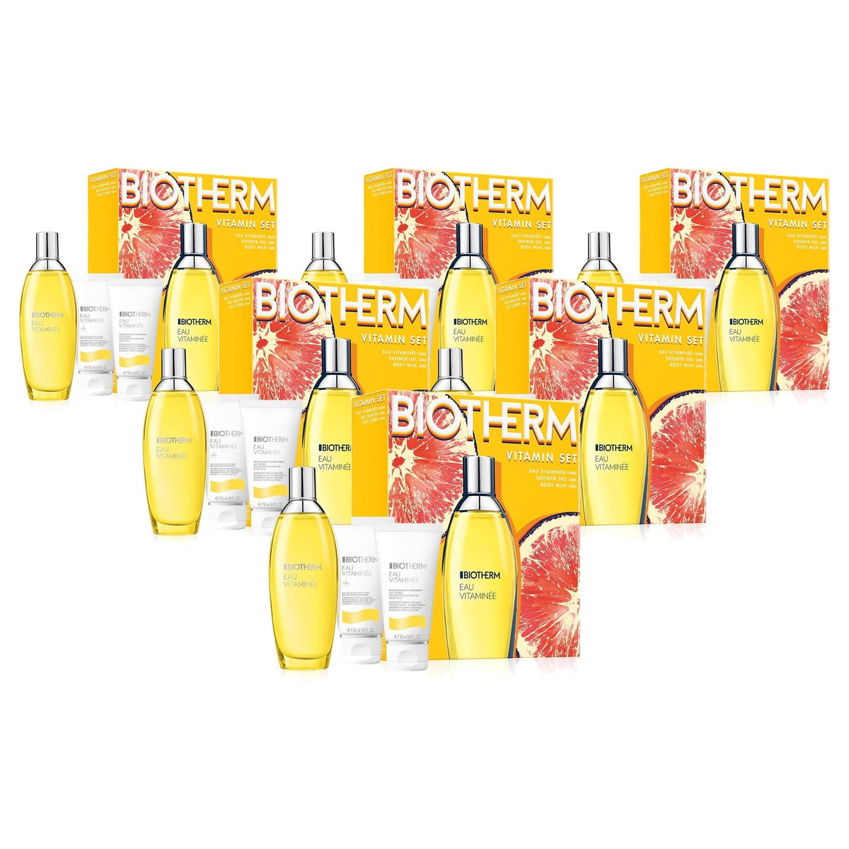 Biotherm Eau Vitaminée Cadeauset (Eau de Toilette 100 ml, Douchegel 50 ml & Body Milk 50 ml) - 6-pack