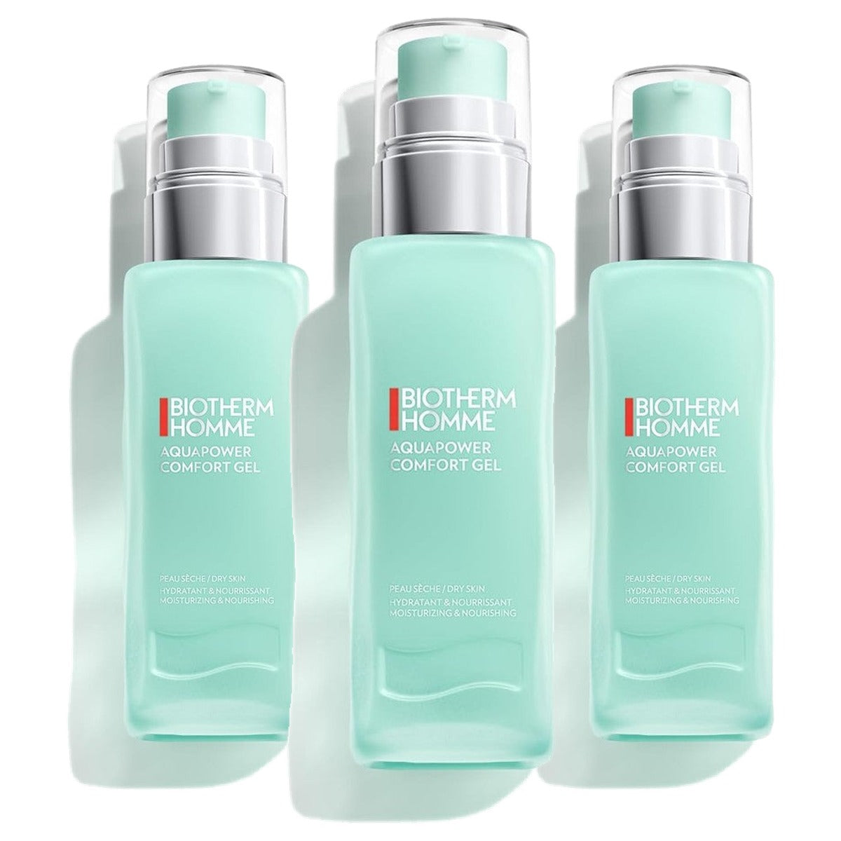 Biotherm Homme Aquapower Comfort Gel voor de Droge Huid 75 ml - 3-pack