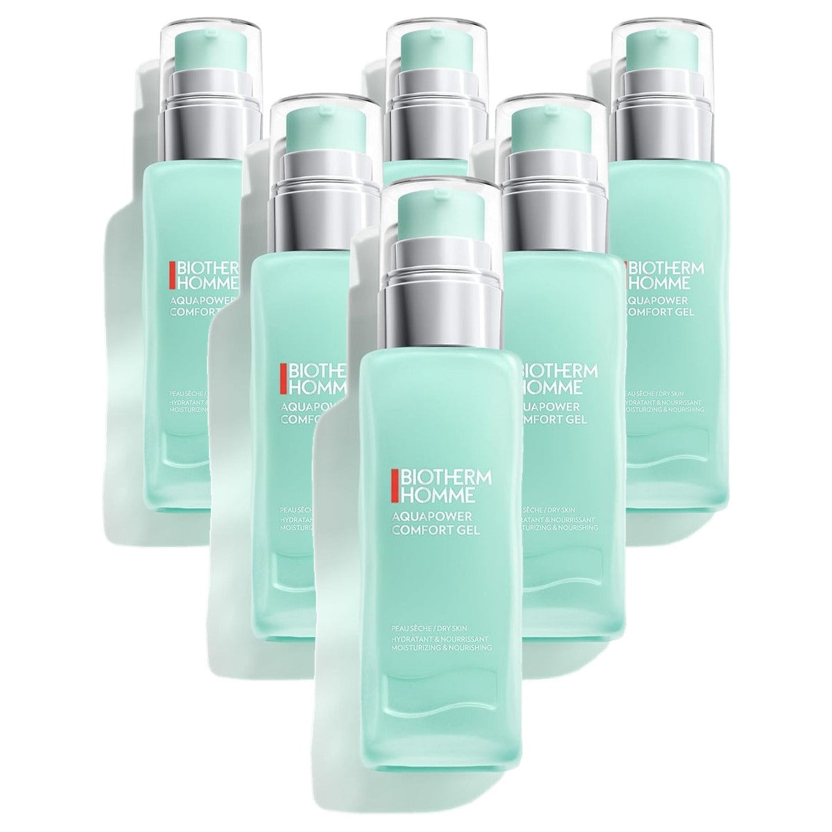 Biotherm Homme Aquapower Comfort Gel voor de Droge Huid 75 ml - 6-pack
