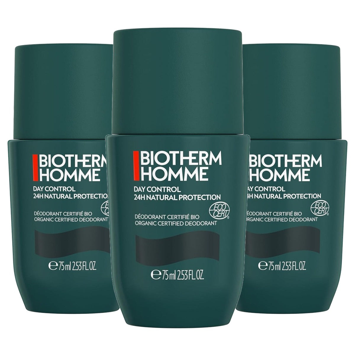Biotherm Homme Day Control 24H Roll-On Anti-Transpirant voor Heren 75 ml - 3-pack