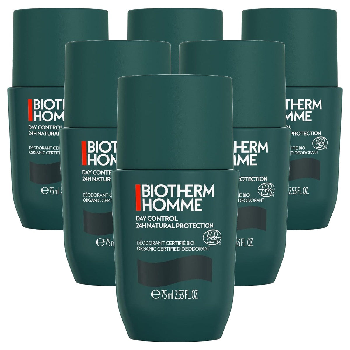 Biotherm Homme Day Control 24H Roll-On Anti-Transpirant voor Heren 75 ml - 6-pack