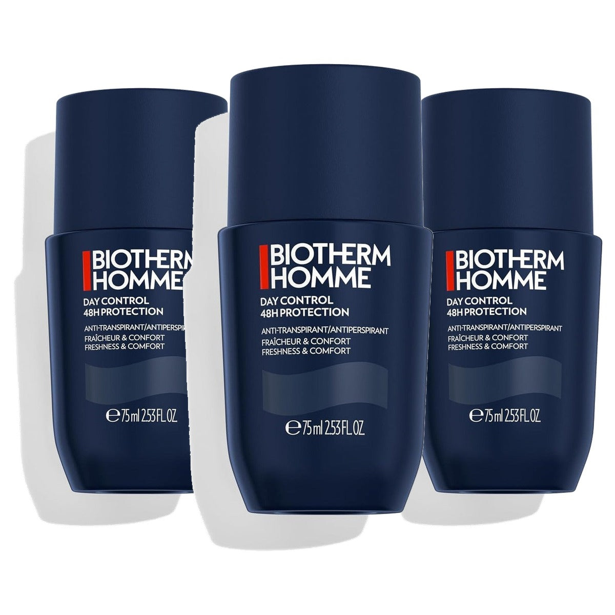 Biotherm Homme Day Control 48H Deodorant Roll-On 48 Uur 75 ml - 3-pack