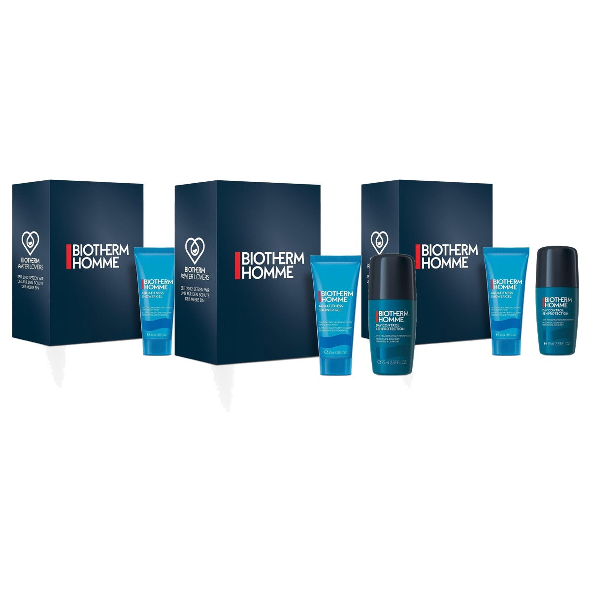 Biotherm Homme Day Control 48H Set (Deo Roll-On 75 ml & Aquafitness Douchegel 40 ml) - 3-pack