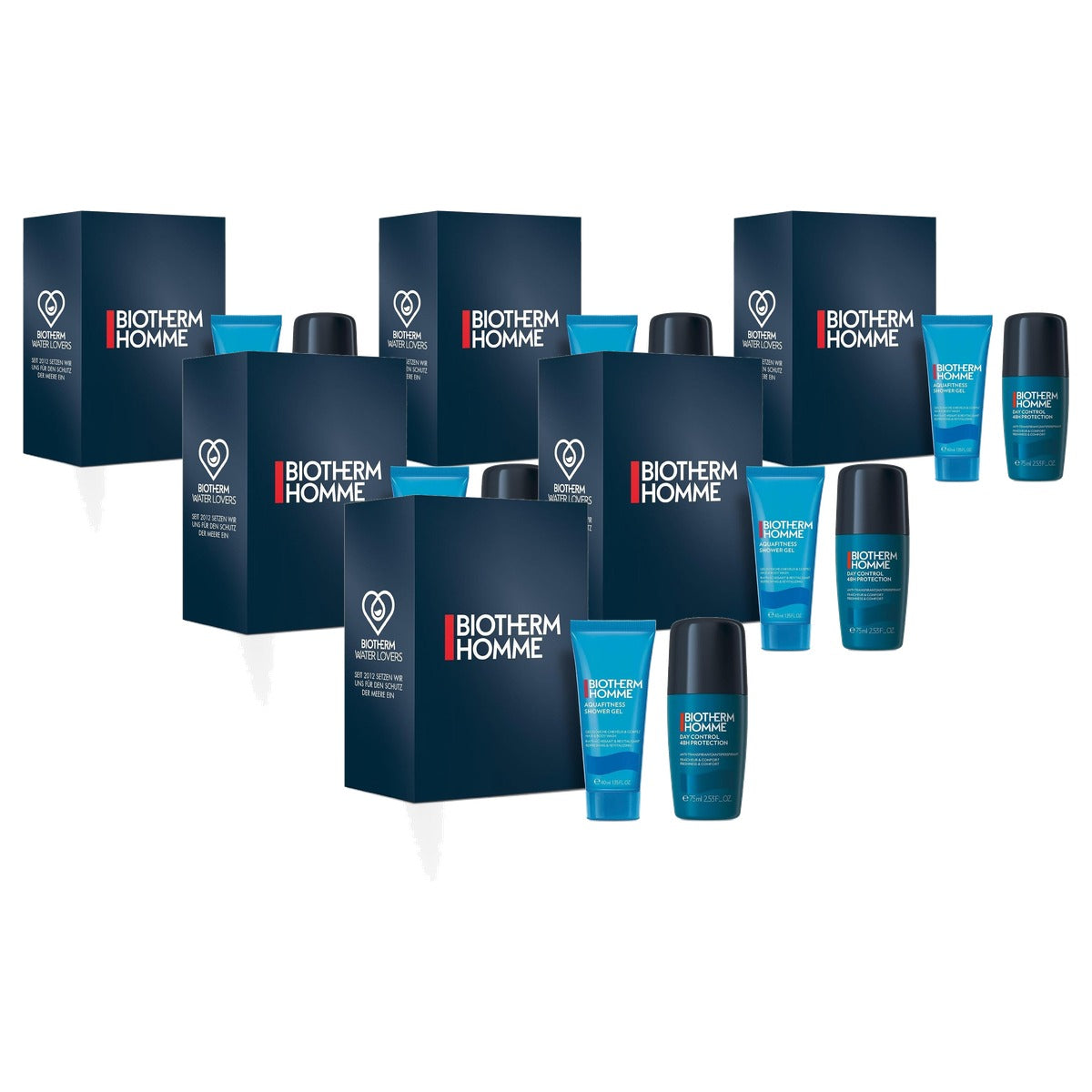 Biotherm Homme Day Control 48H Set (Deo Roll-On 75 ml & Aquafitness Douchegel 40 ml) - 6-pack