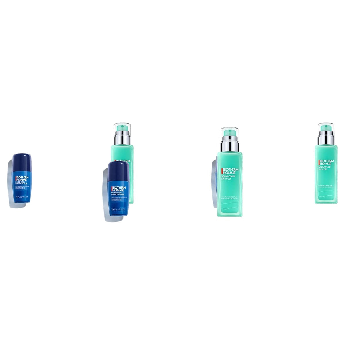 Biotherm Homme Day Control 48H Deo Roll-On 75 ml & Homme Aquapower SPF14 Gezichtsgel 75 ml - 3-pack