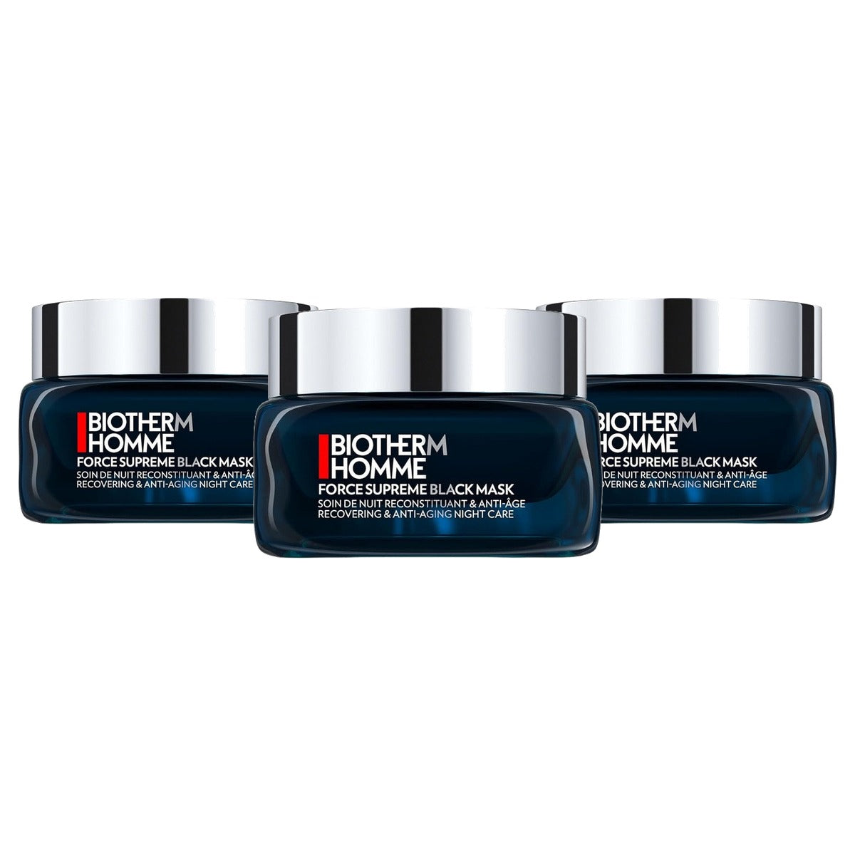 Biotherm Homme Force Supreme Black Mask Nachtcrème 50 ml - 3-pack