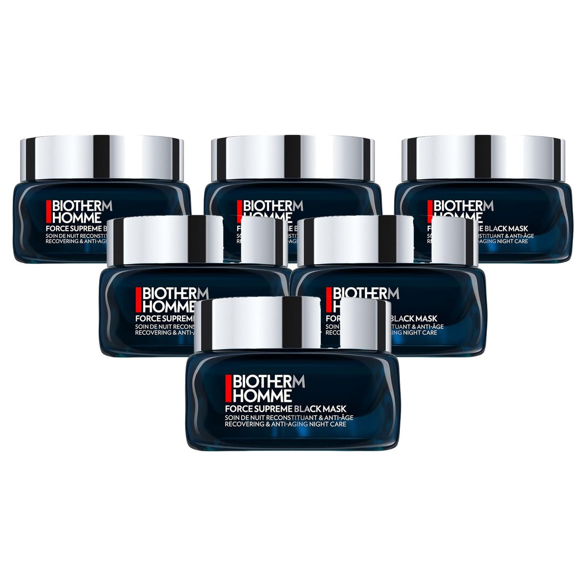 Biotherm Homme Force Supreme Black Mask Nachtcrème 50 ml - 6-pack