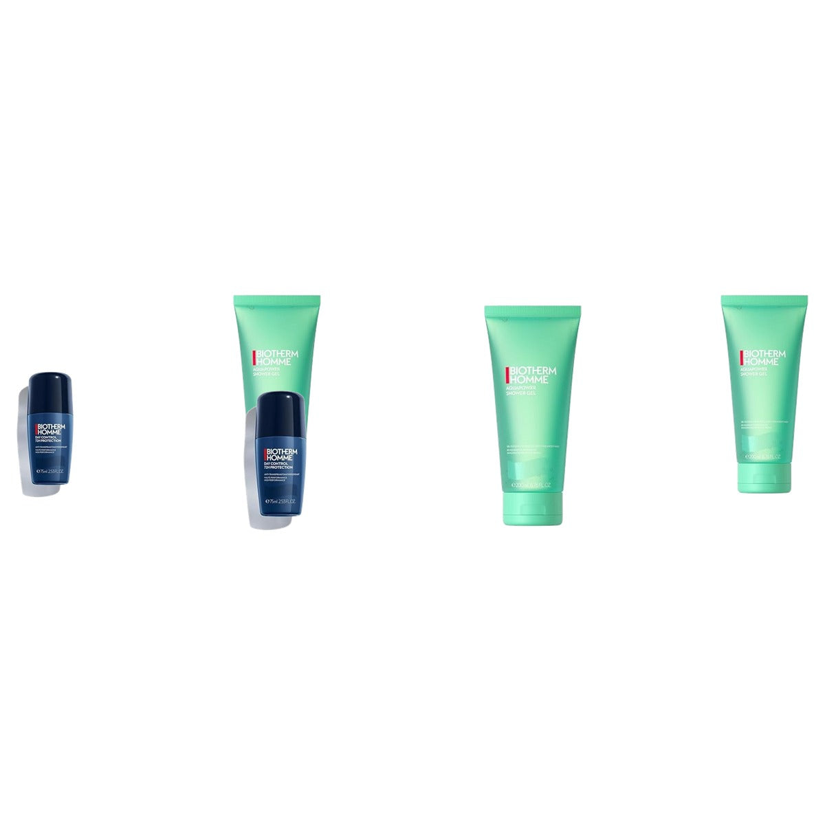 Biotherm Homme Onderhoudsset Day Control 72H Deodorant Roll-On 75 ml & Aquapower Shower Gel 200 ml - 3-pack