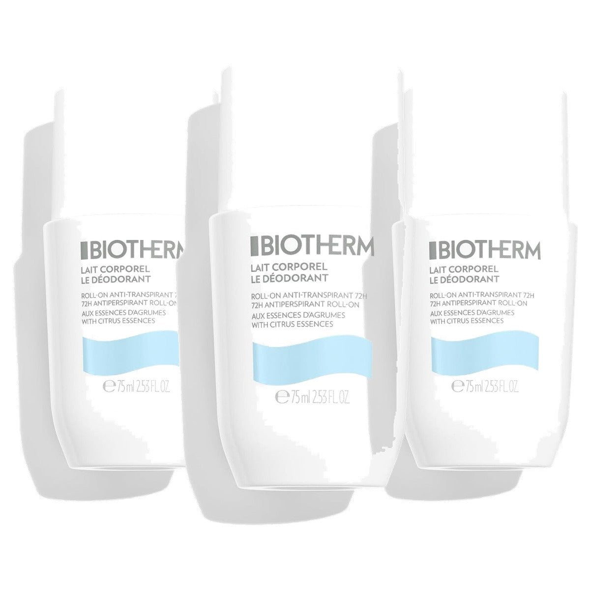 Biotherm Lait Corporel Roll-On Deodorant 75 ml - 3-pack