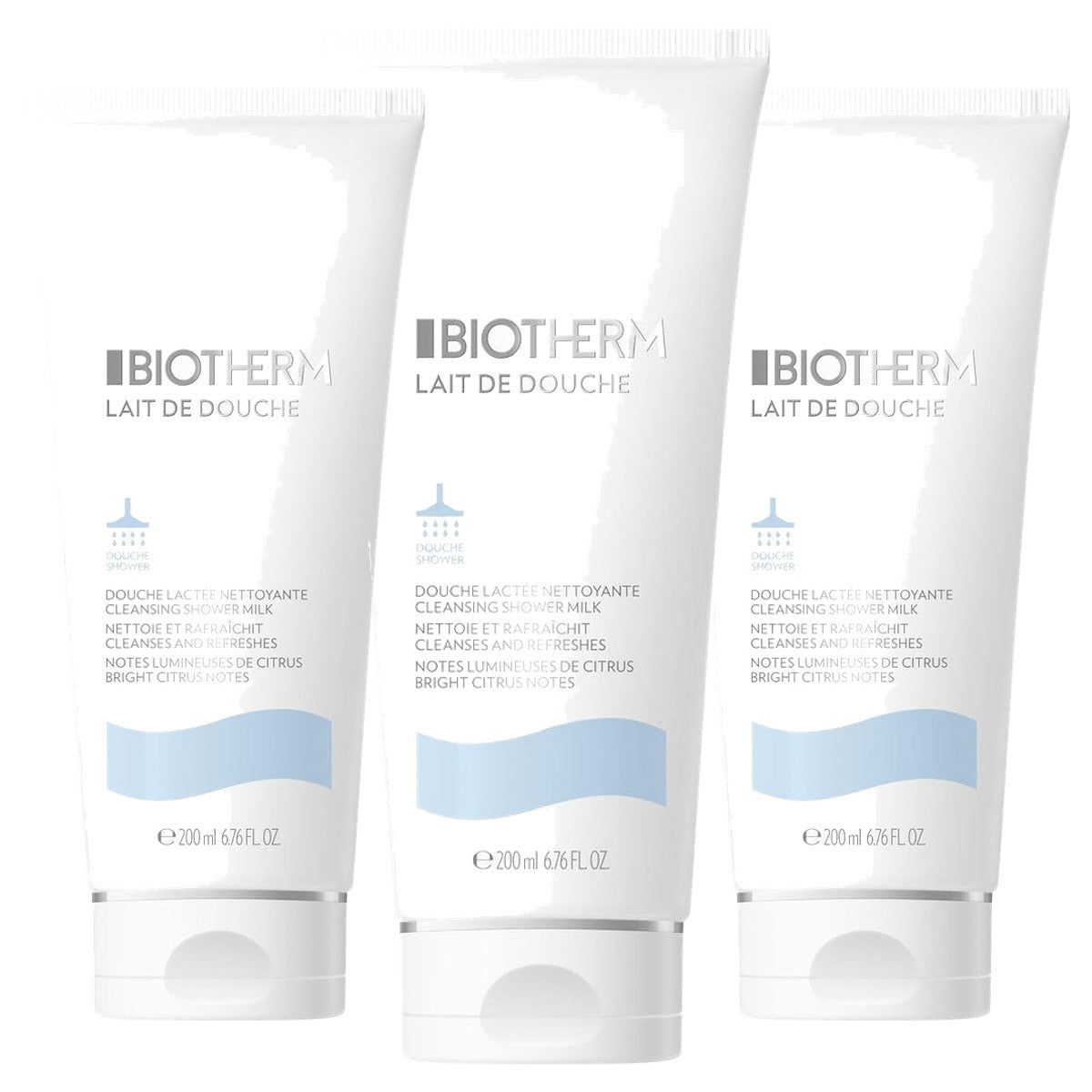 Biotherm Lait de Douche Douchegel met Life Plankton en Citrusextracten 200 ml - 3-pack