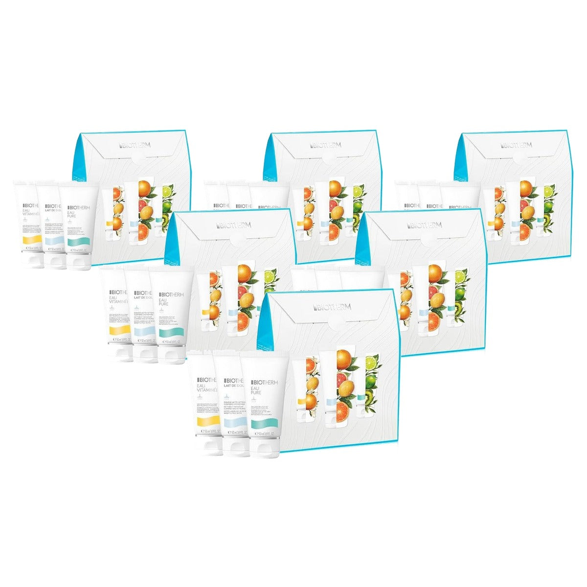 Biotherm Lait de Douche Trio Set: Eau Vitaminée, Eau Pure & Lait de Douche Shower Gel 50 ml - 6-pack