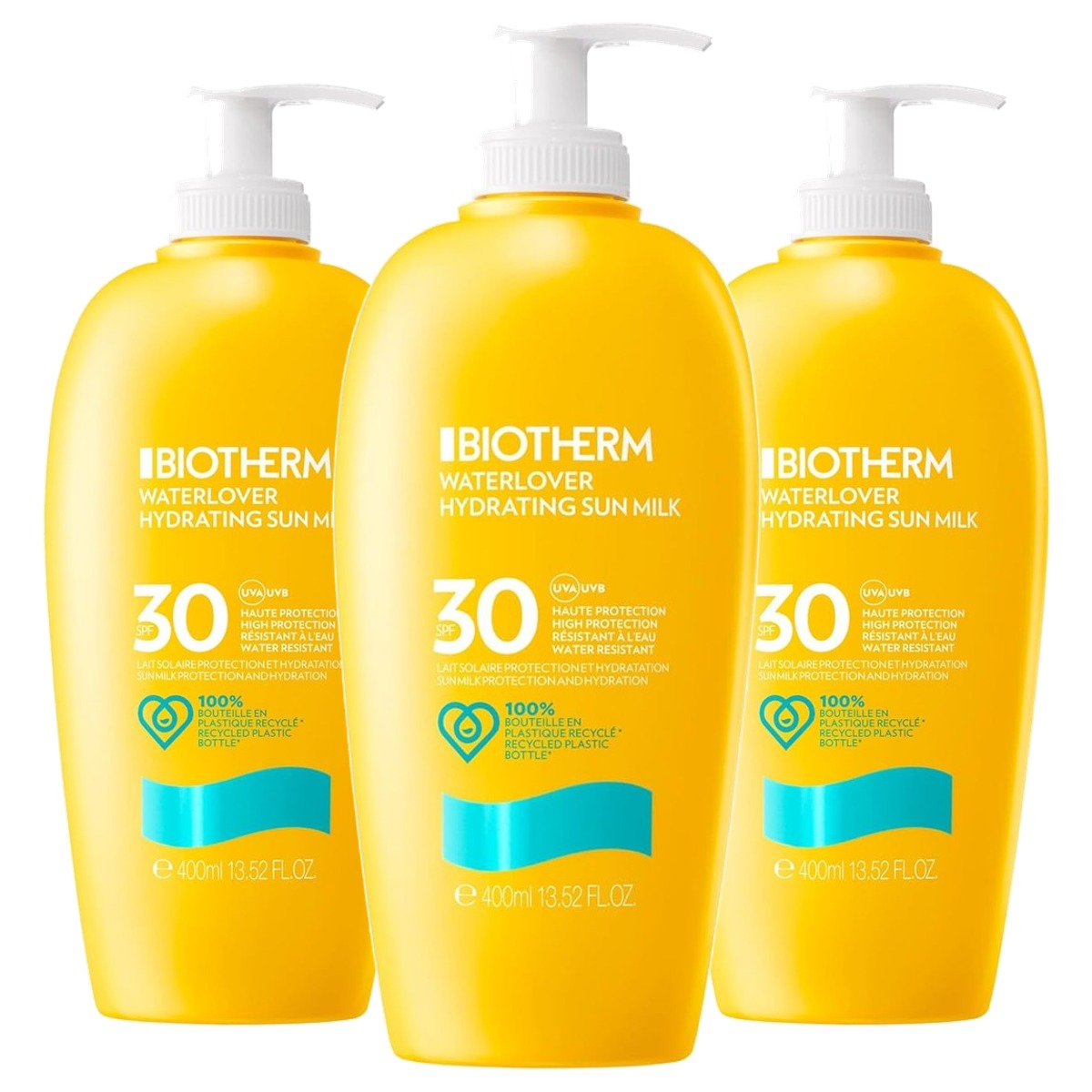 Biotherm Lait Solaire Hydratant SPF 30 Zonnelotion voor het Lichaam 400 ml - 3-pack