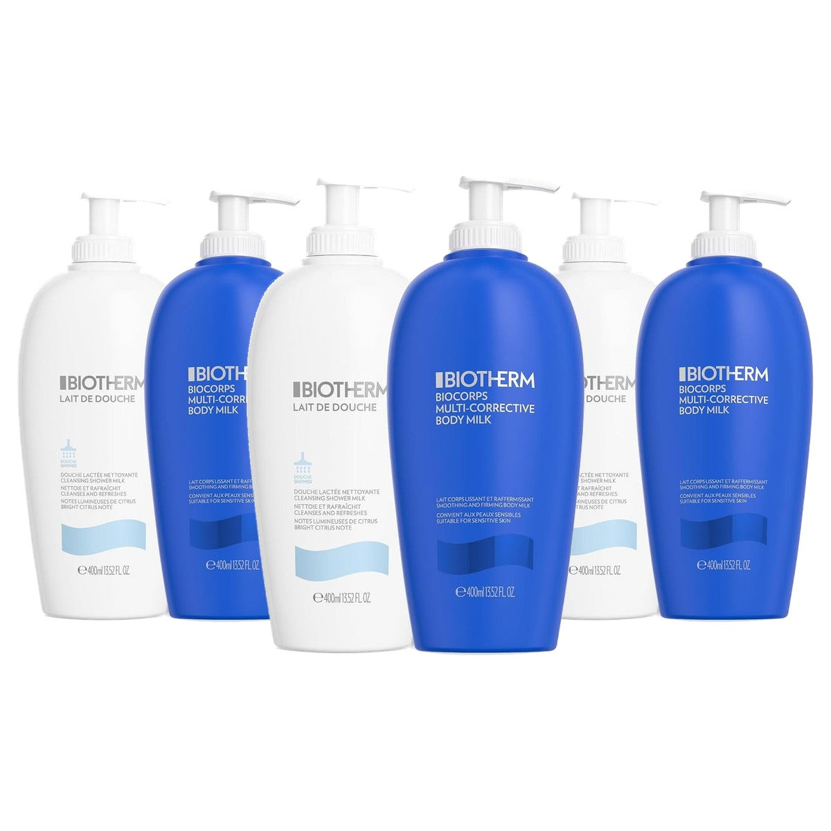 Biotherm Life Plankton Regenererende Bodymilk 400 ml & Lait De Douche Gel 400 ml - 3-pack