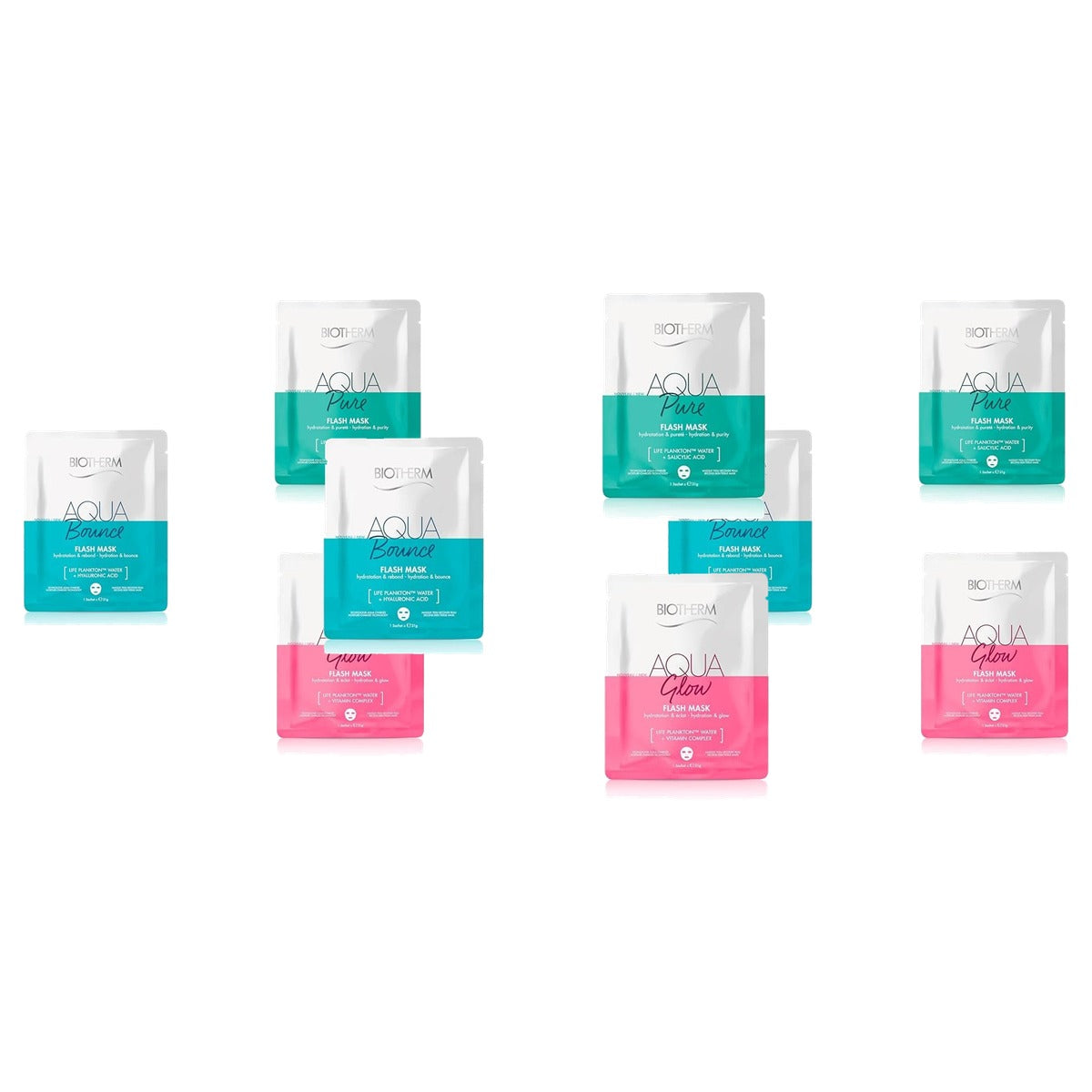 Biotherm Set Aqua Doekmaskers met Life Plankton, Hyaluronzuur, Salicylzuur & Vitamine C 3 x 31 g - 3-pack