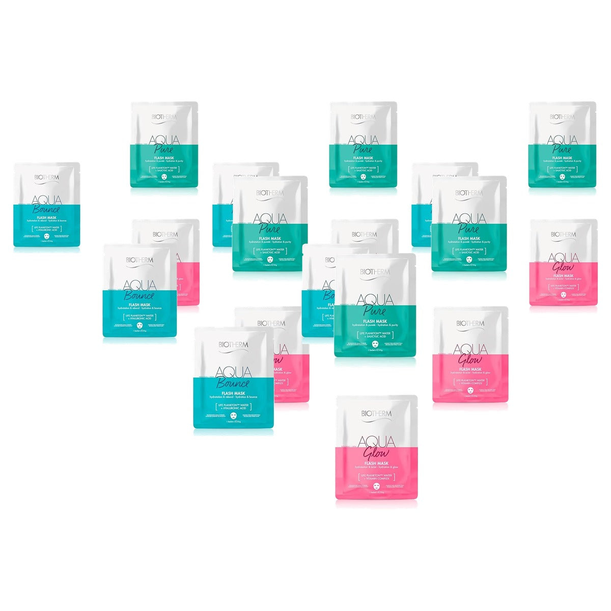 Biotherm Set Aqua Doekmaskers met Life Plankton, Hyaluronzuur, Salicylzuur & Vitamine C 3 x 31 g - 6-pack