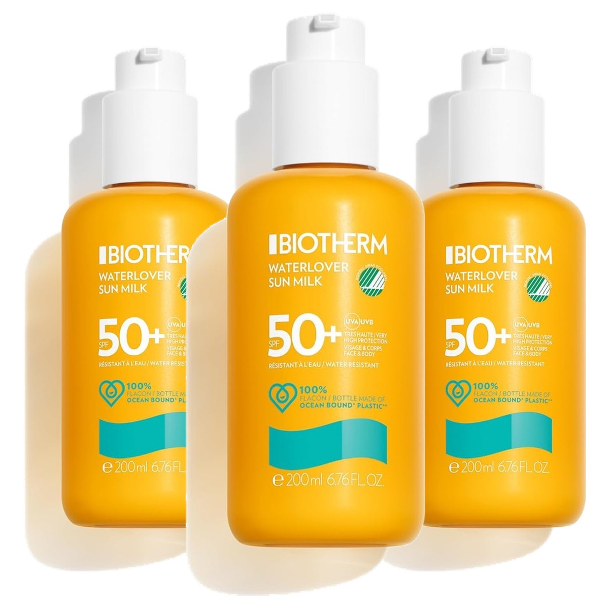 Biotherm Waterlover Zonnemelk SPF 50 200 ml - 3-pack