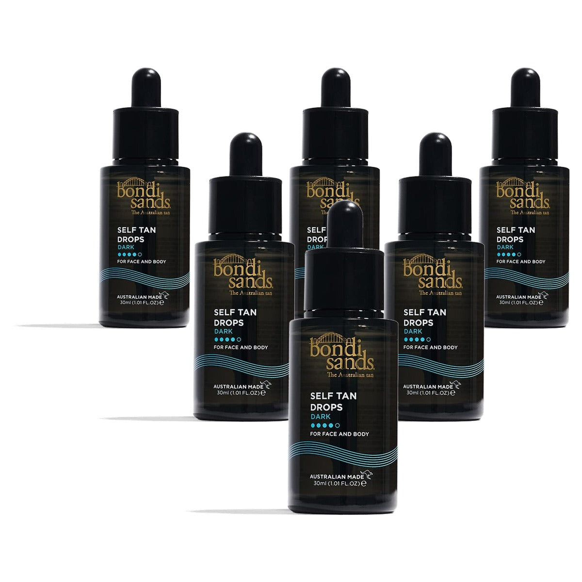 Bondi Sands Self Tan Drops Dark voor gezicht en lichaam 6 x 30 ml - Voordeelverpakking