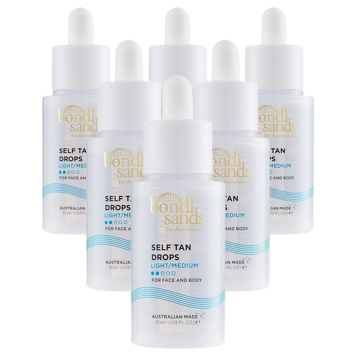 Bondi Sands Self Tan Drops Light/Medium 6 x 30 ml - Voordeelverpakking