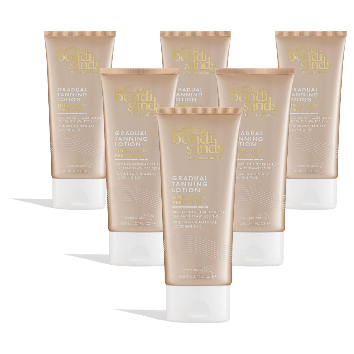 Bondi Sands Gradual Tanning Lotion Tinted Skin Perfector 6 x 150 ml - Voordeelverpakking