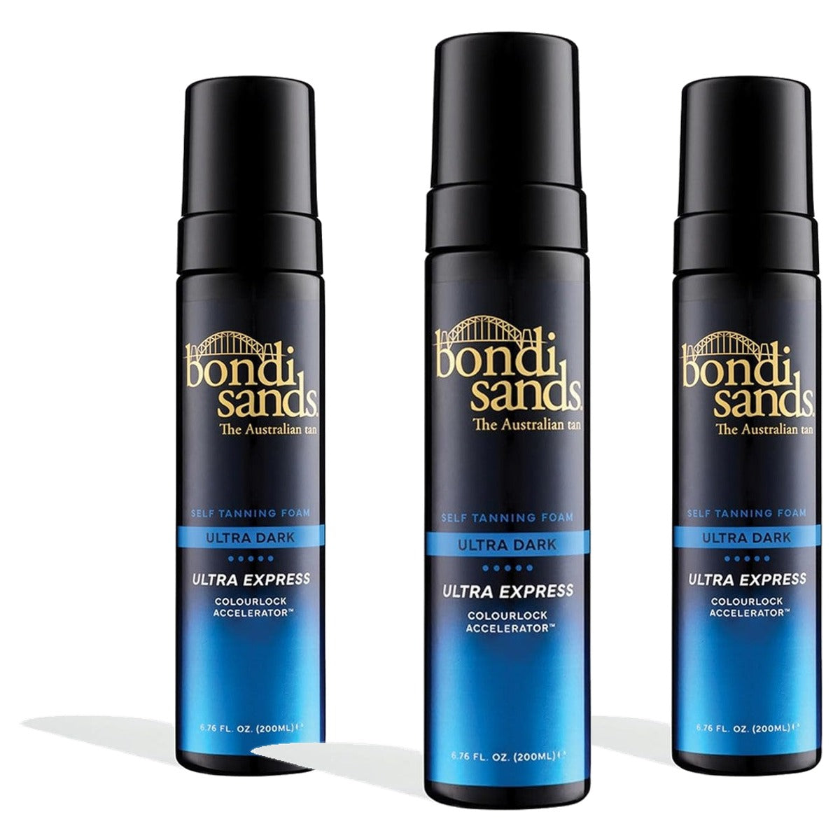 Bondi Sands Ultra Express Ultra Dark Zelfbruiningsschuim 3 x 200 ml - Voordeelverpakking