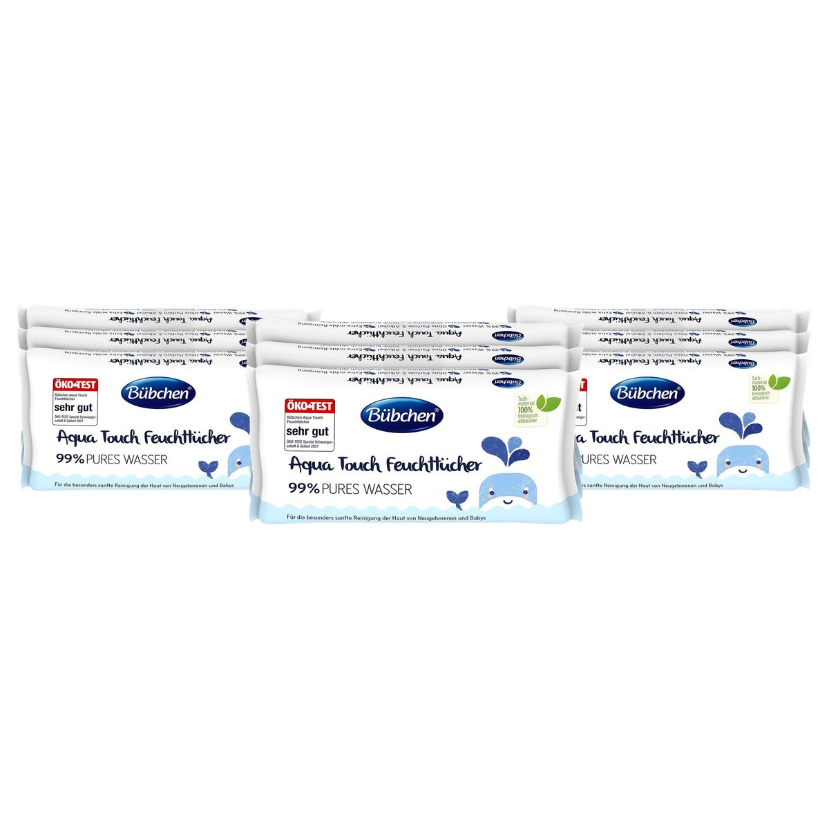 Bübchen Aqua Touch Vochtige Doekjes 3 x 144 stuks - Voordeelverpakking