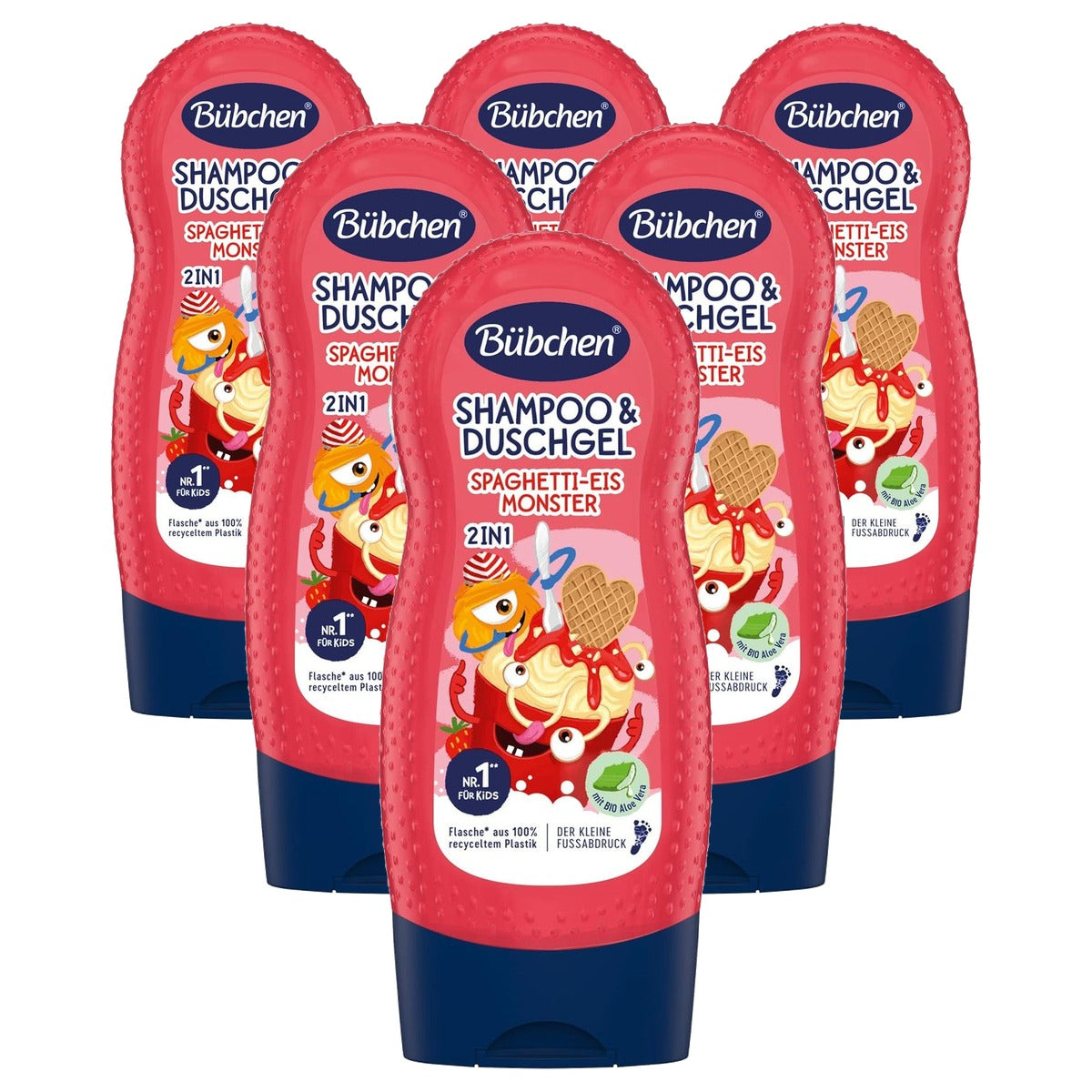 Bübchen Shampoo & Douchegel Spaghetti-ijs Monster 6 x 230 ml - Voordeelverpakking