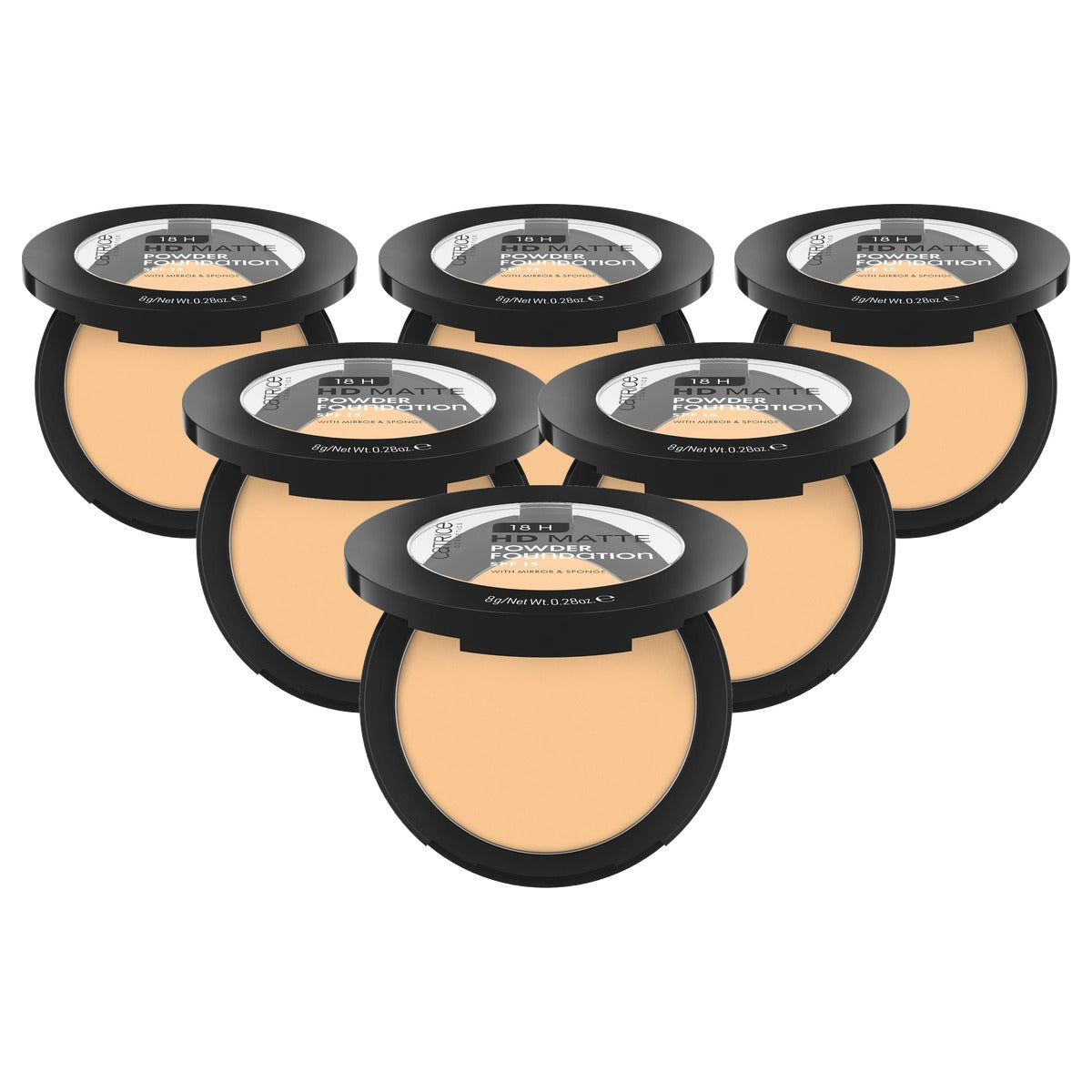 Catrice 18H HD Matte Powder Foundation 030W nude 8 g - 6-pack