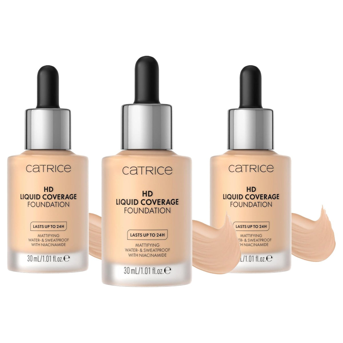 Catrice Cosmetics HD Liquid Coverage Foundation 008 Fair Beige 30 ml - 3-pack