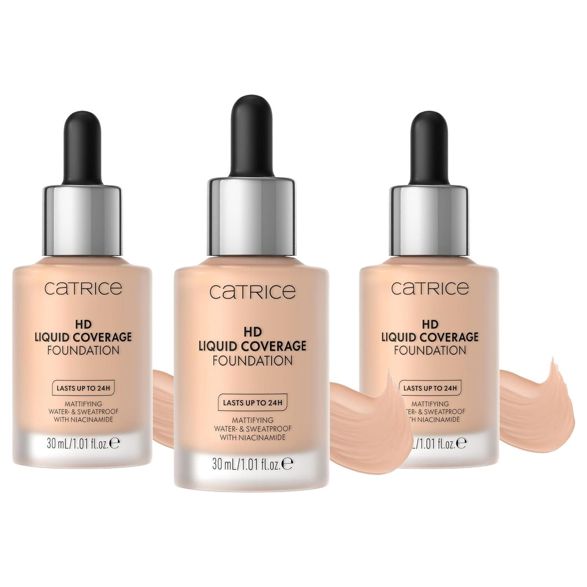Catrice Cosmetics HD Liquid Coverage foundation 020 rose beige - 3-pack