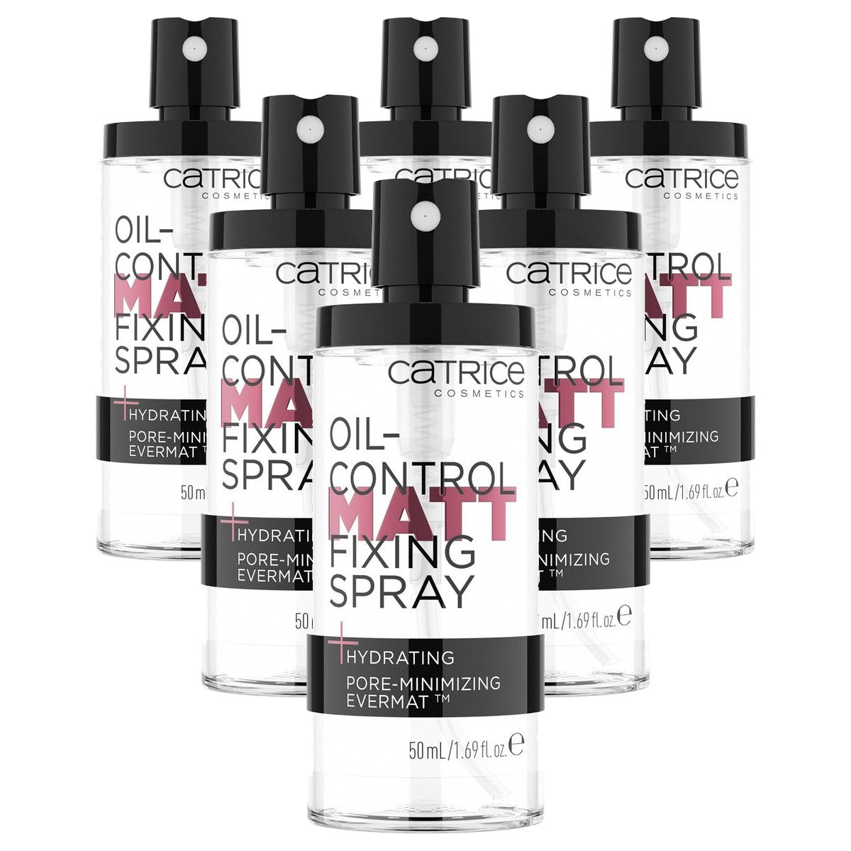 Catrice Oil-Control Matt Fixing Spray transparant 50 ml - 6-pack