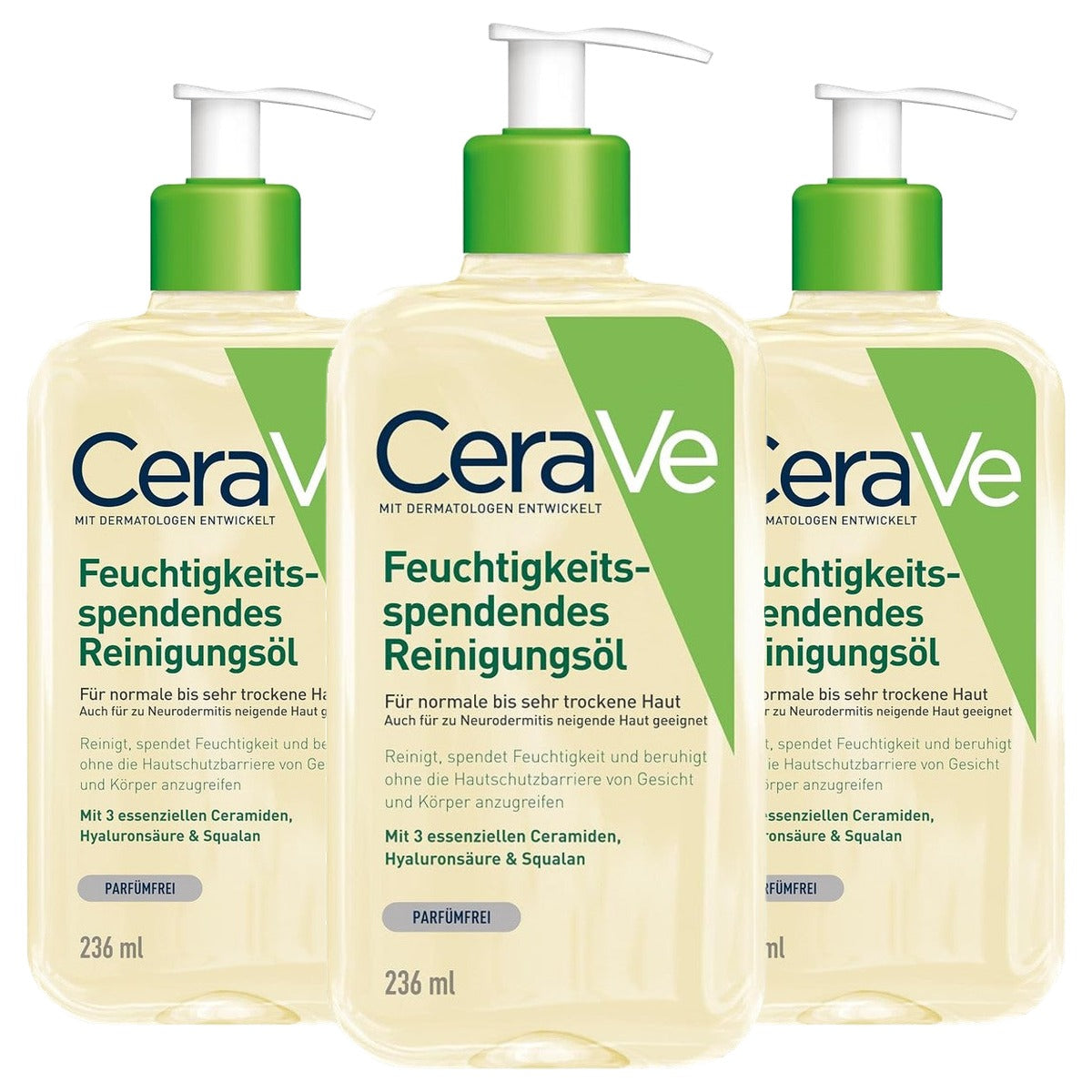 CeraVe Hydraterende Reinigingsolie voor Lichaam en Gezicht 236 ml - 3-pack