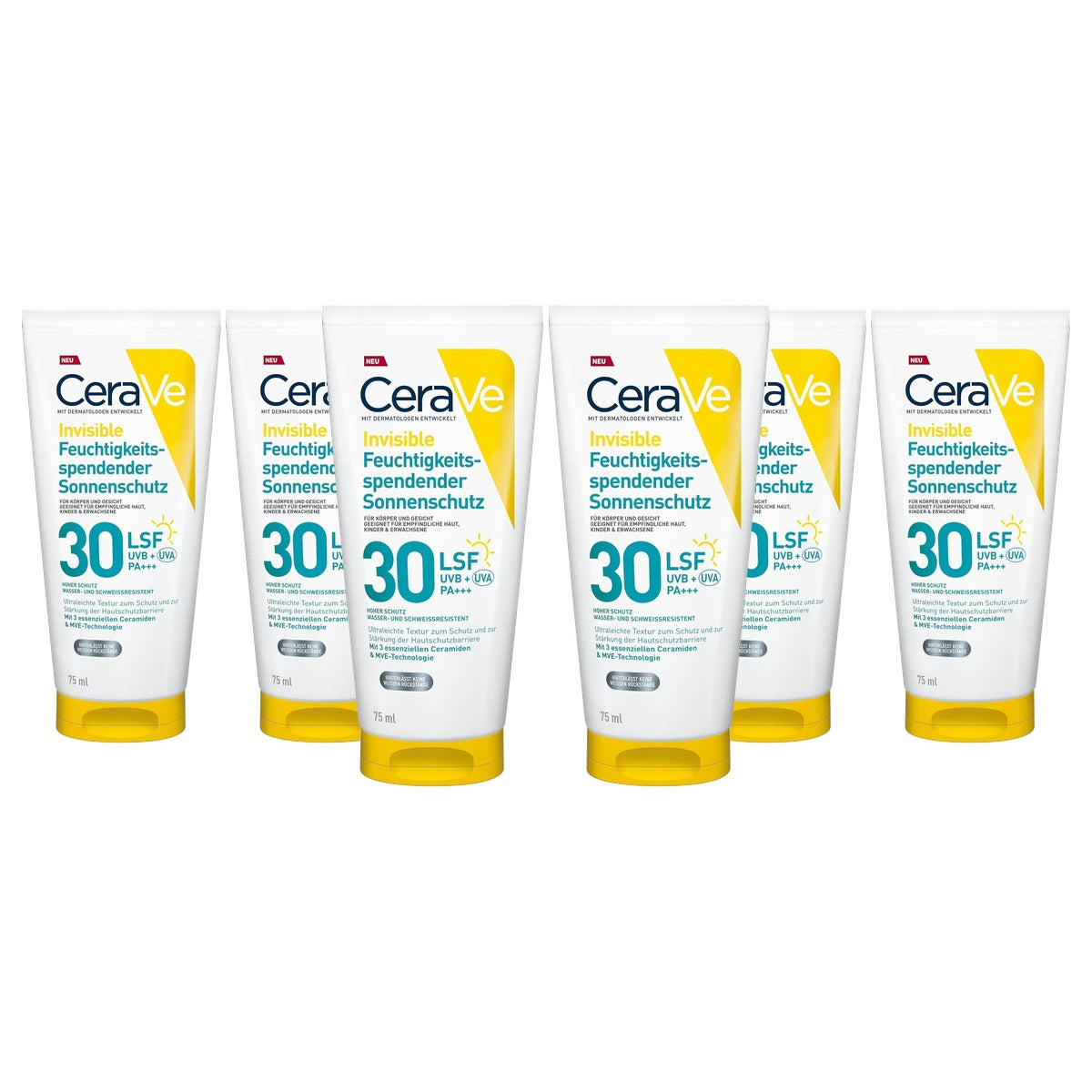 CeraVe Invisible Vochtinbrengende Zonnebrand SPF 30 (Verpakking met 2) 2 x 75 ml - 3-pack