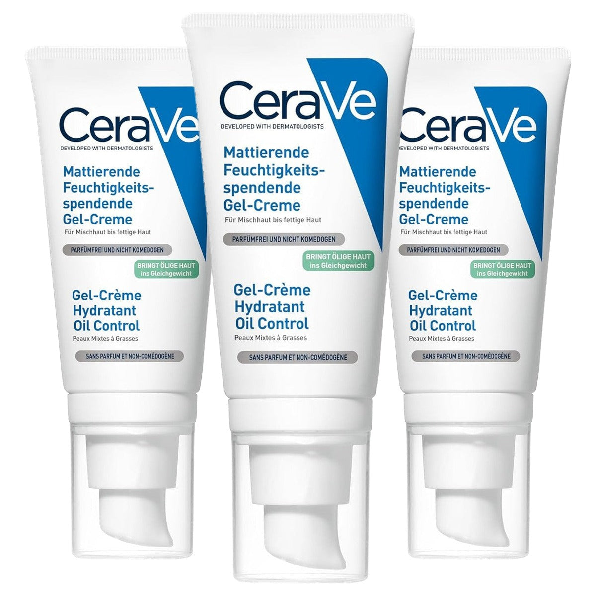 CeraVe Matterende Hydraterende Gelcrème, Anti-glans 50 ml - 3-pack