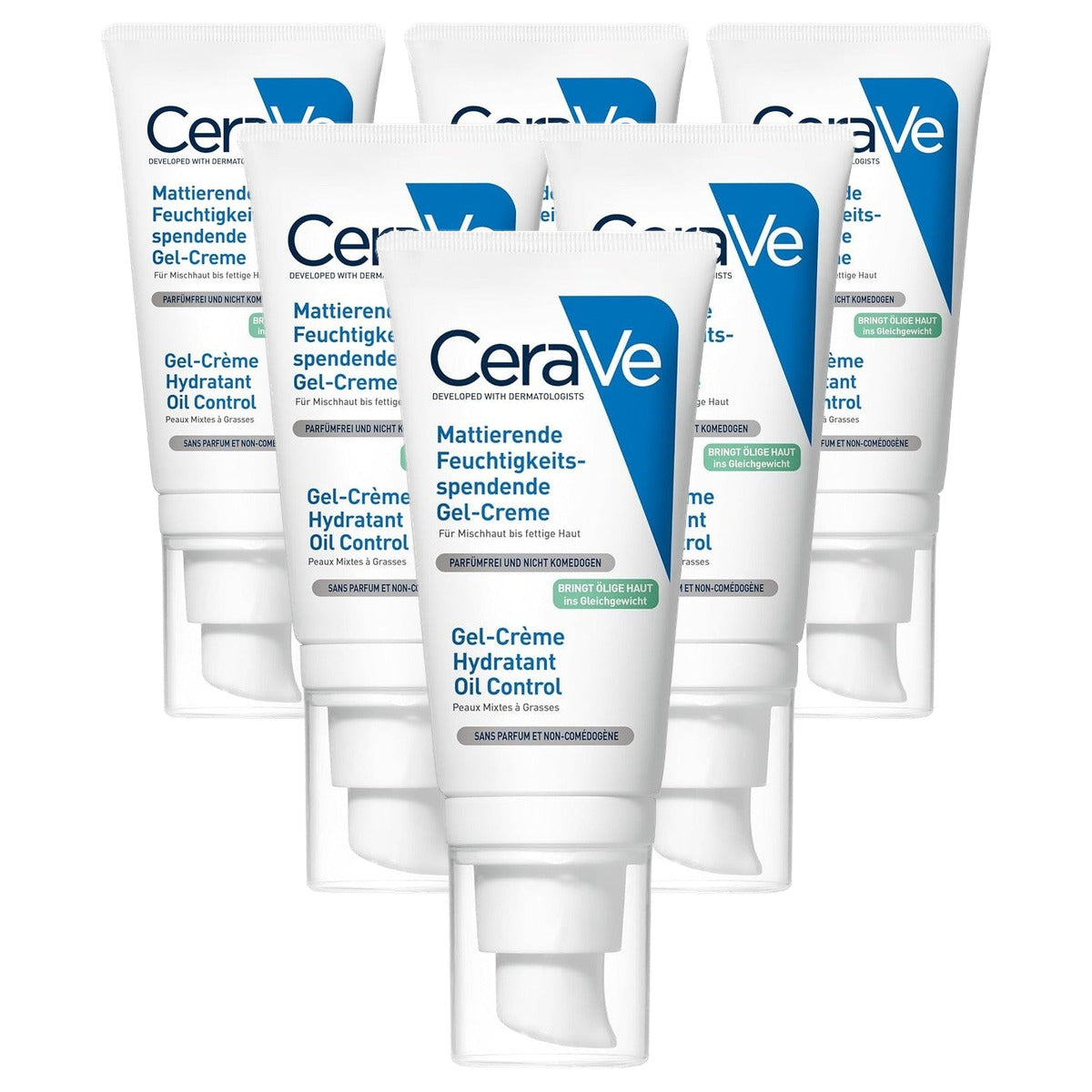 CeraVe Matterende Hydraterende Gelcrème, Anti-glans 50 ml - 6-pack