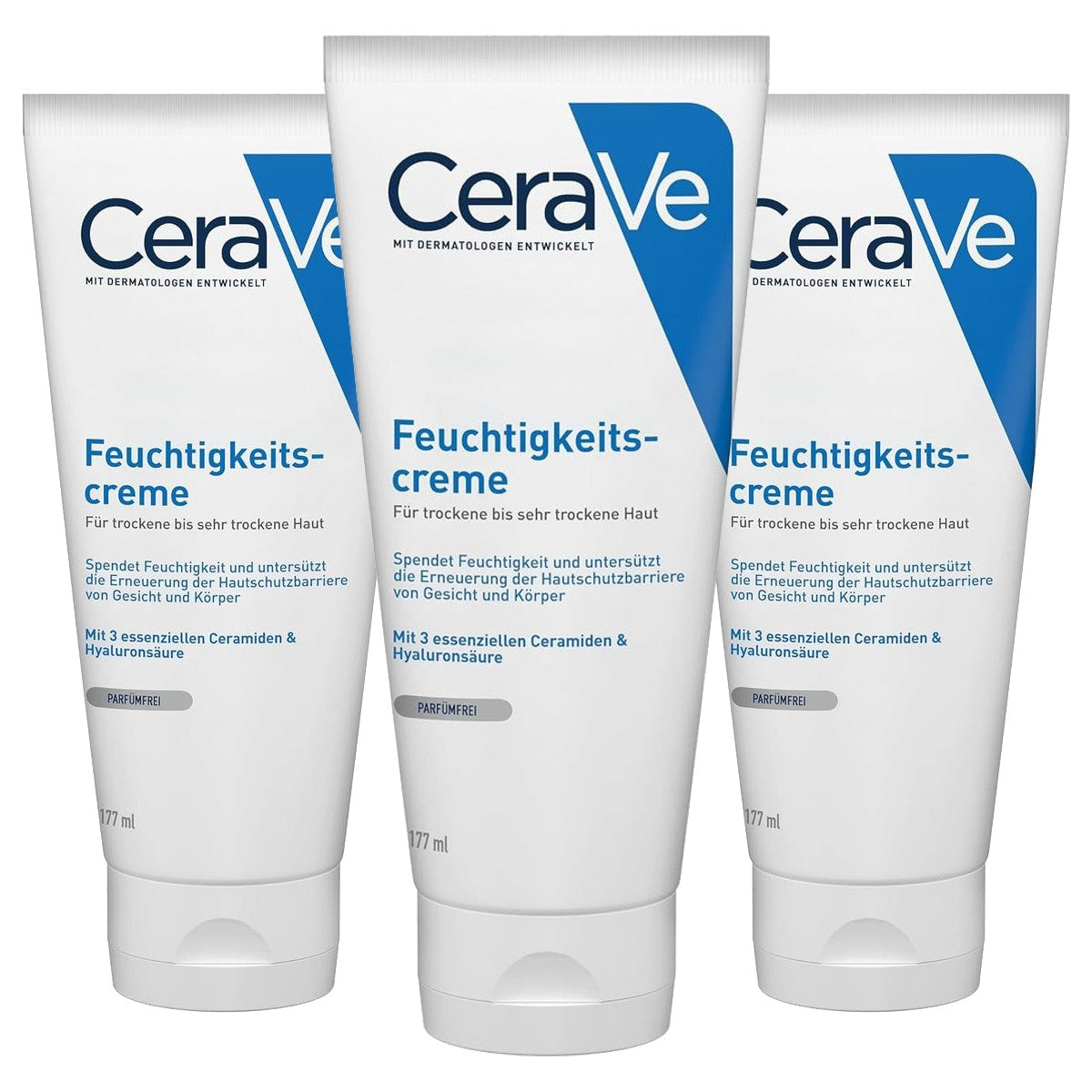CeraVe Vochtinbrengende Crème voor Droge tot Zeer Droge Huid 177 ml - 3-pack