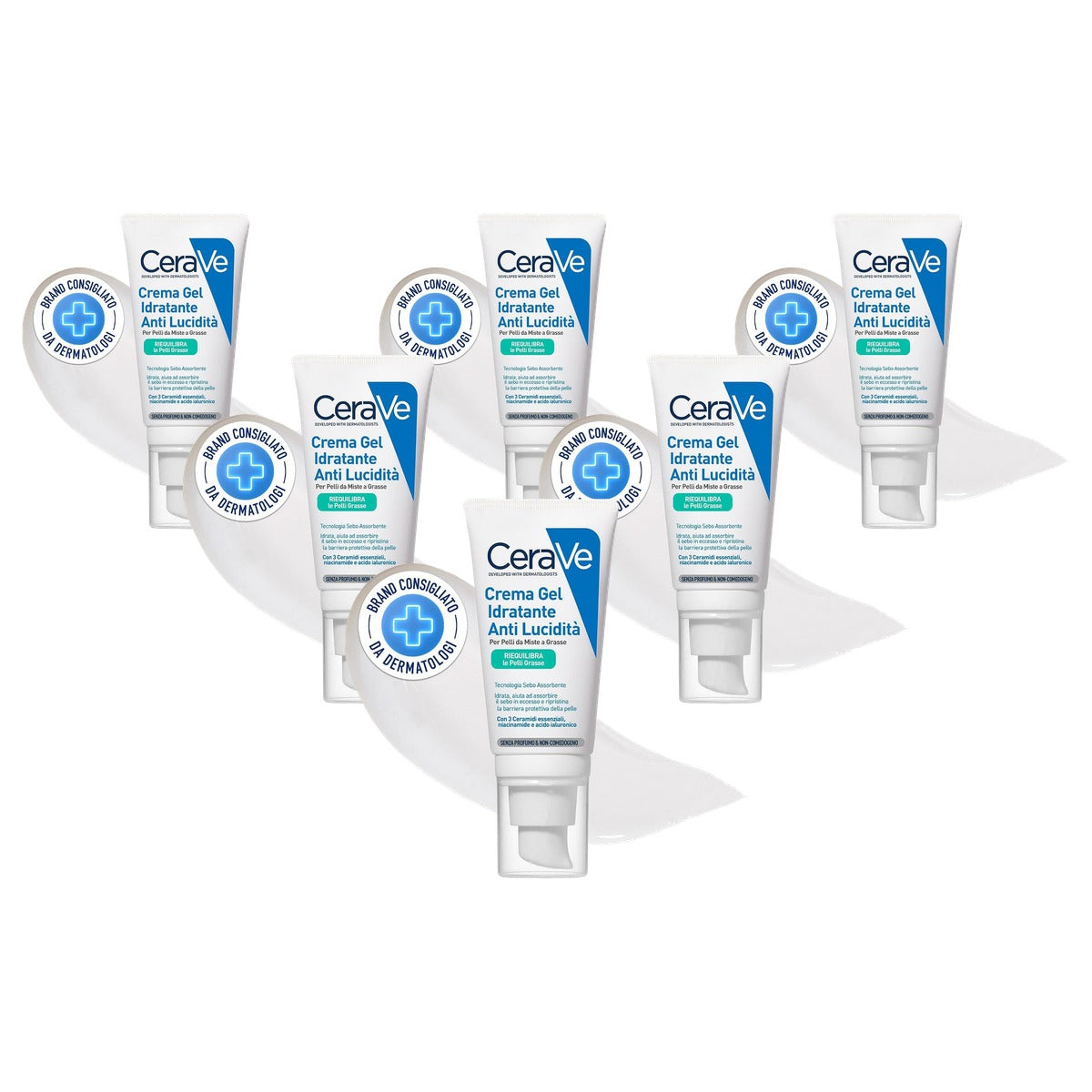 CeraVe Oil Control Hydraterende Gelcrème voor Gemengde tot Vette Huid 52 ml - 6-pack