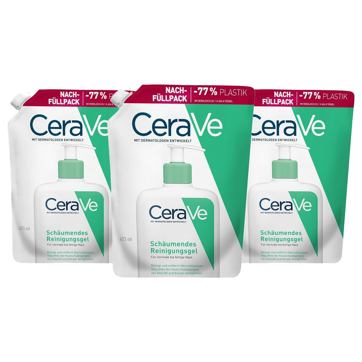 CeraVe Schuimende Reinigingsgel Navulverpakking 473 ml - 3-pack