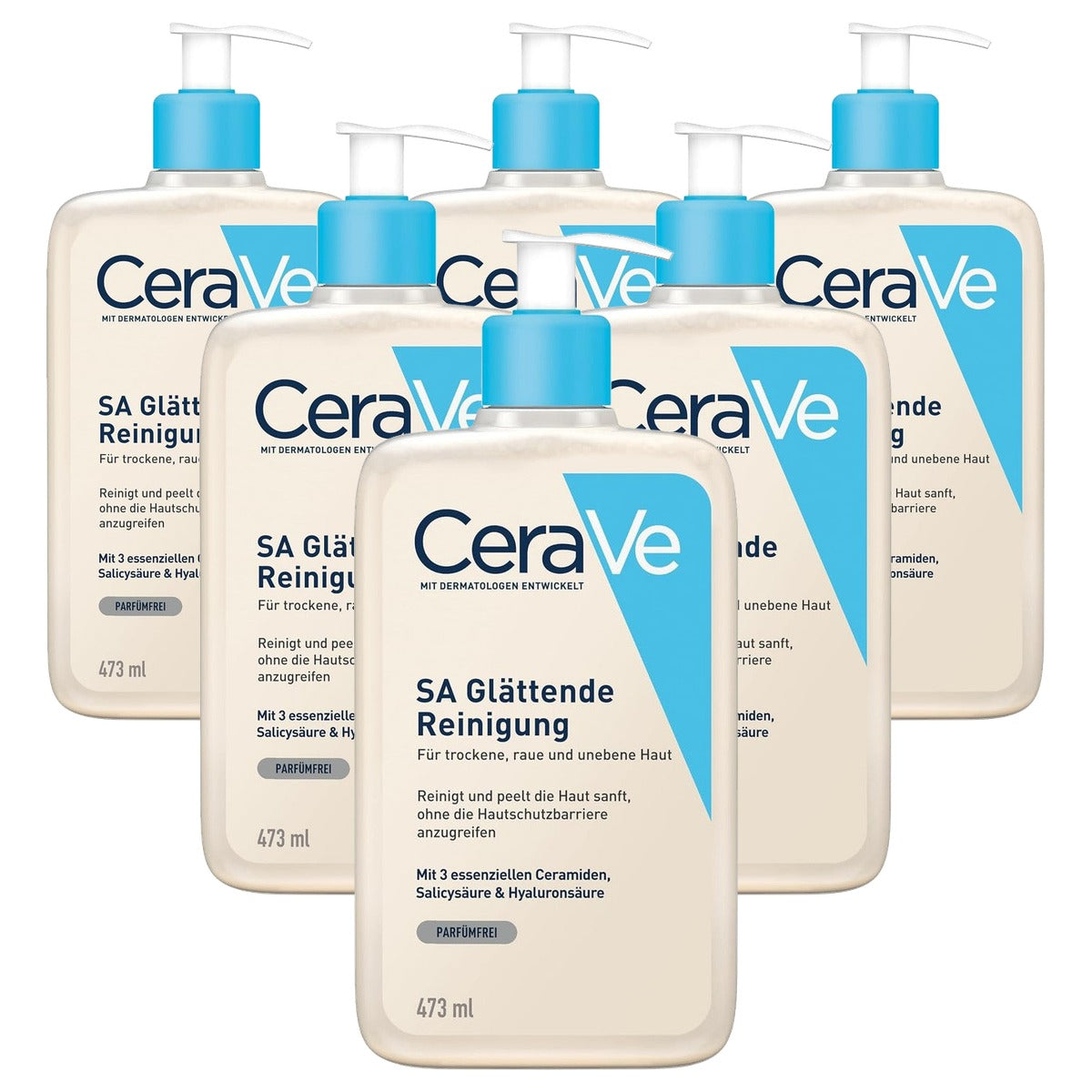 CeraVe SA Gladmakende Reiniging voor Droge, Ruwe en Oneffen Huid 473 ml - 6-pack