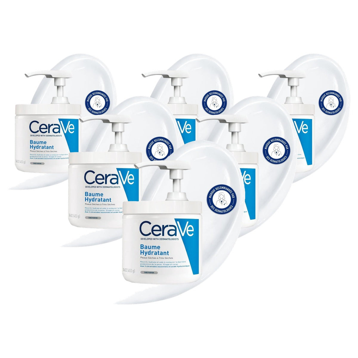 CeraVe Vochtinbrengende Crème voor Droge Huid, Lichaam en Gezicht 453 g - 6-pack